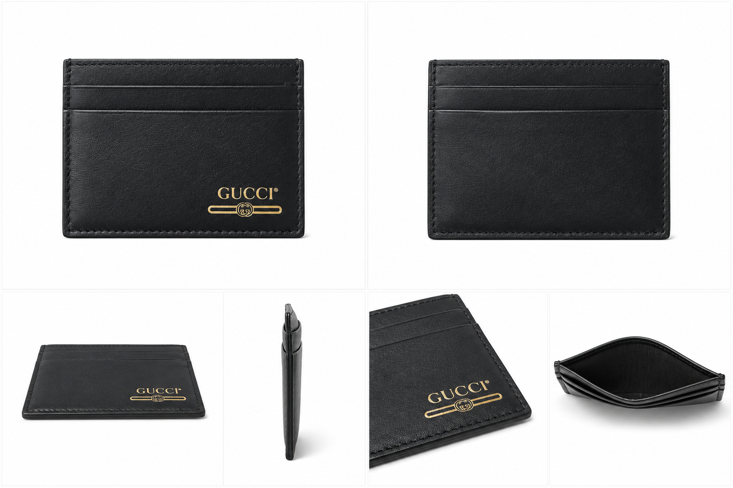 Authentic Gucci Black Leather Card Holder- NEW