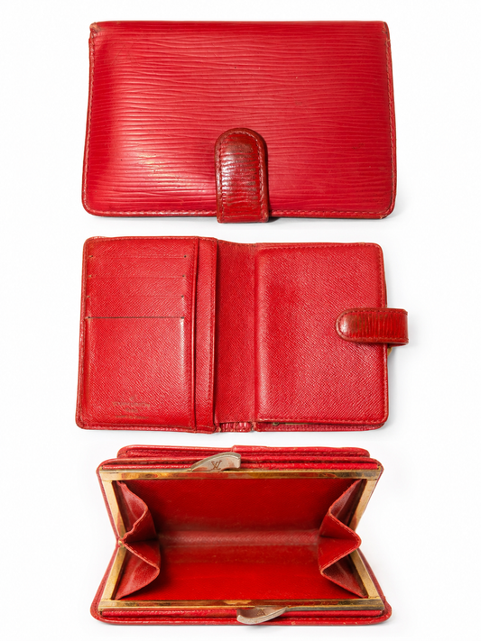 Louis Vuitton Red Epi Leather kisslock Wallet
