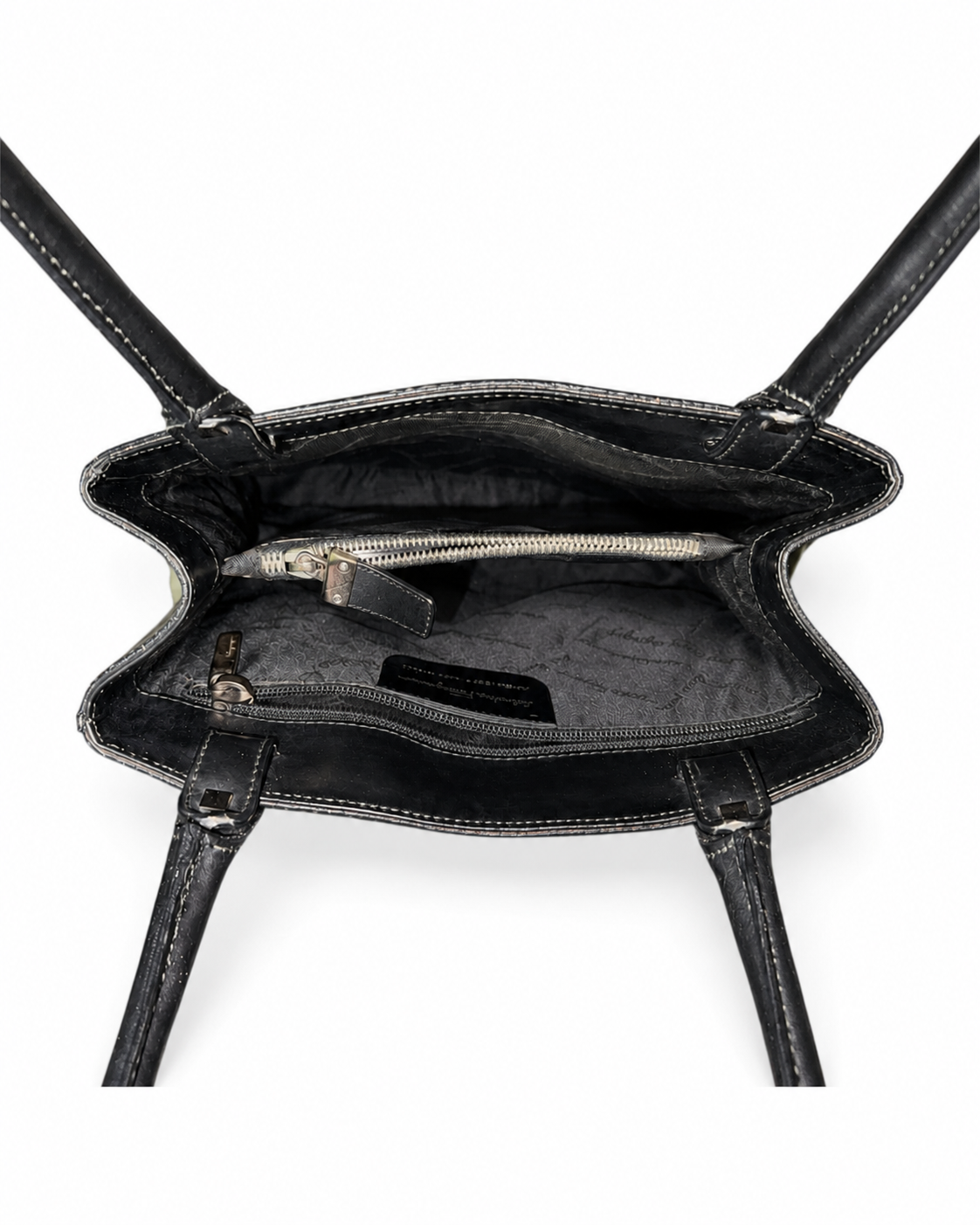 Ferragamo Gancini Black Leather Tote Bag