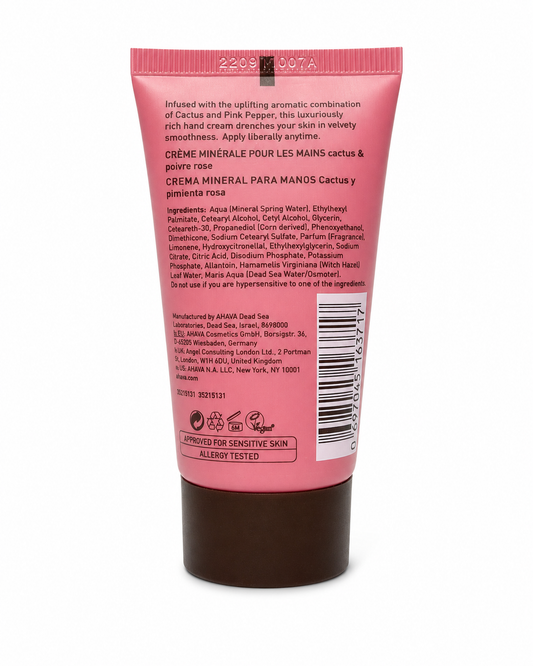 AHAVA Deadsea Water Mineral Hand Cream – Cactus & Pink Pepper