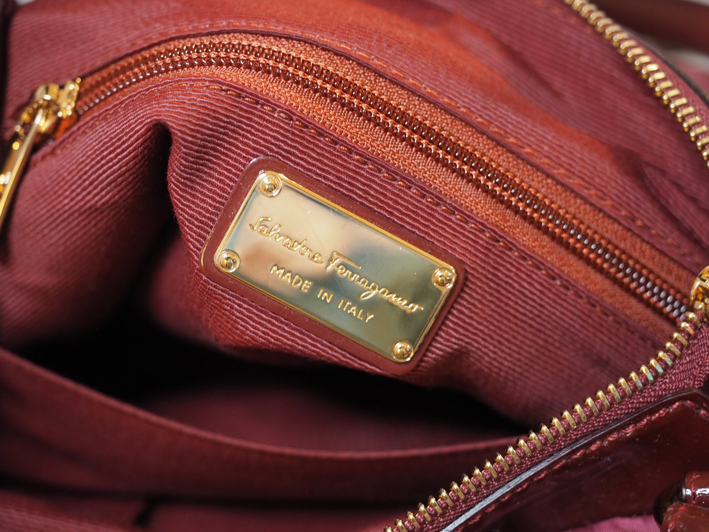 Salvatore Ferragamo Vara Bow Mini Satchel Crossbody Bag – Burgundy