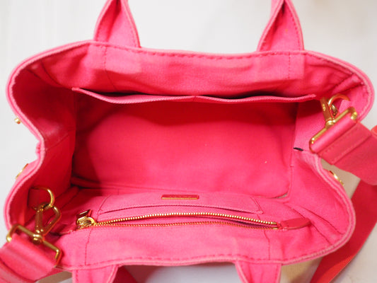 Prada Pink Canapa Tote with Shoulder Strap