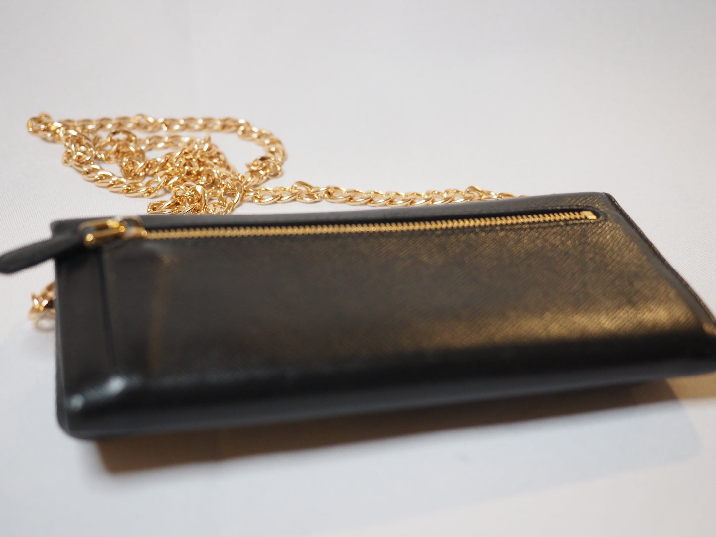Prada Black Saffiano Leather Wallet with Pink Interior