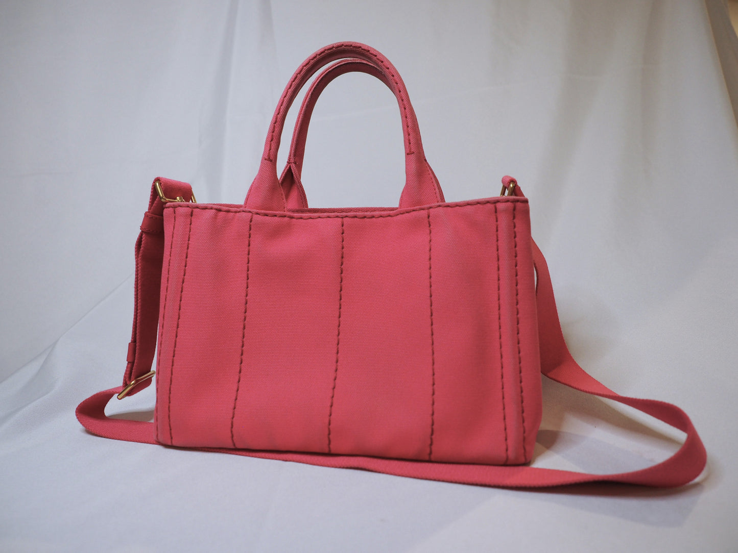 Prada Pink Canapa Tote with Shoulder Strap
