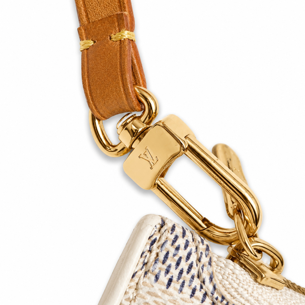 Louis Vuitton Neverfull MM Pouch in Damier Azur + COA & LV Dustbag