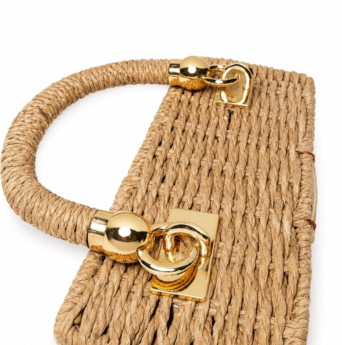 Upcycled Woven Box Bag with Authentic Louis Vuitton Monogram Accent + Strap & COA