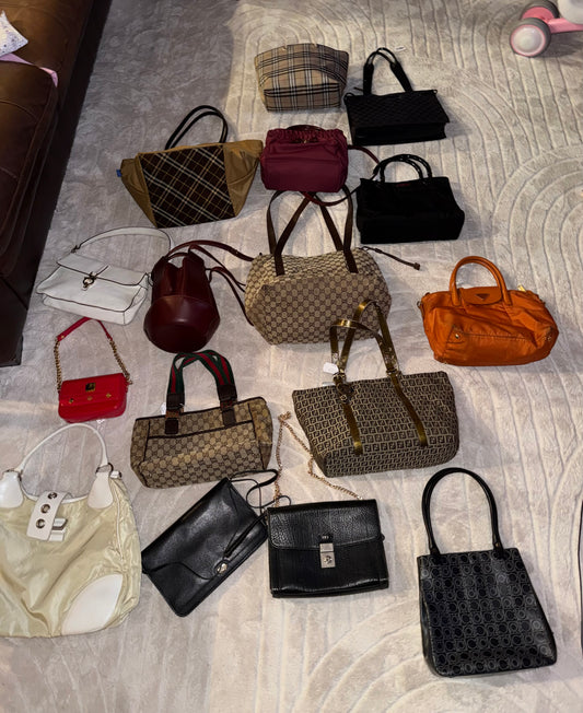 16 bag lot. Mixed authentic luxury