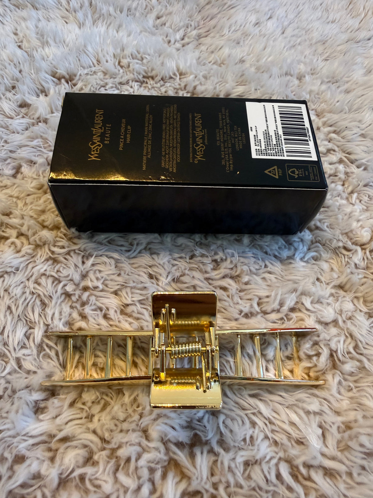 YSL Gold-Tone Hair Claw Clip GWP