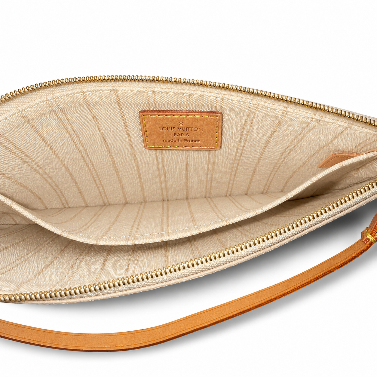 Louis Vuitton Neverfull MM Pouch in Damier Azur + COA & LV Dustbag