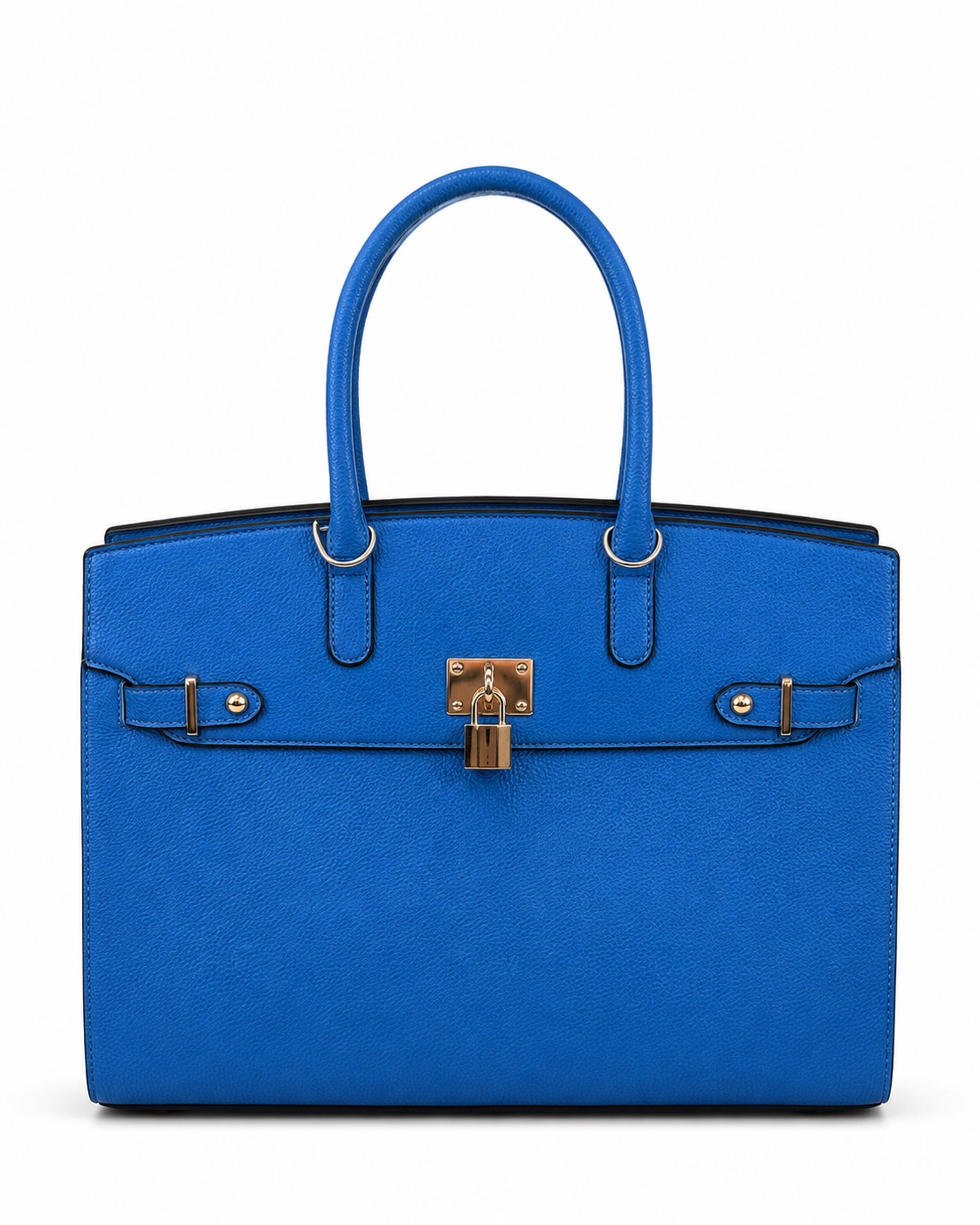 Structured Tote with Lock Detail & Crossbody Strap