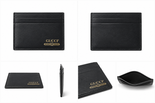 Authentic Gucci Black Leather Card Holder- NEW