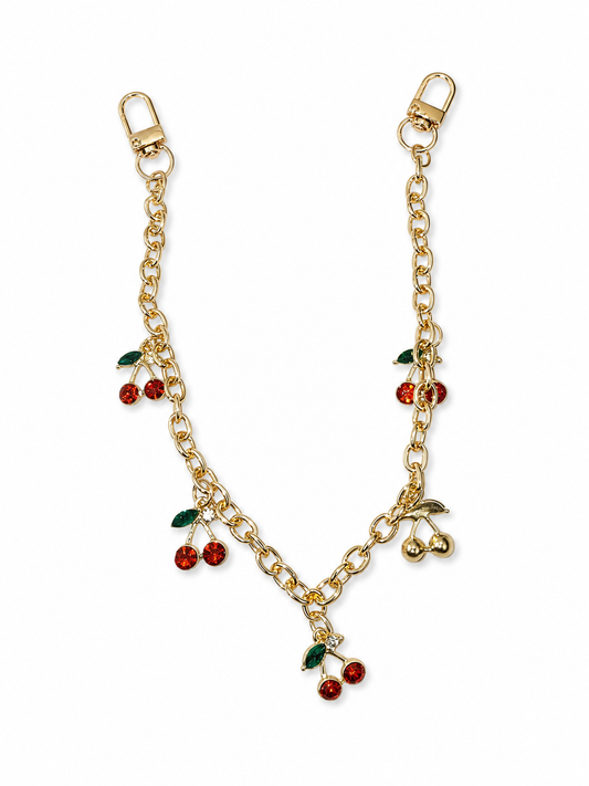 Cherry Gold-Tone Bag Charm Chain