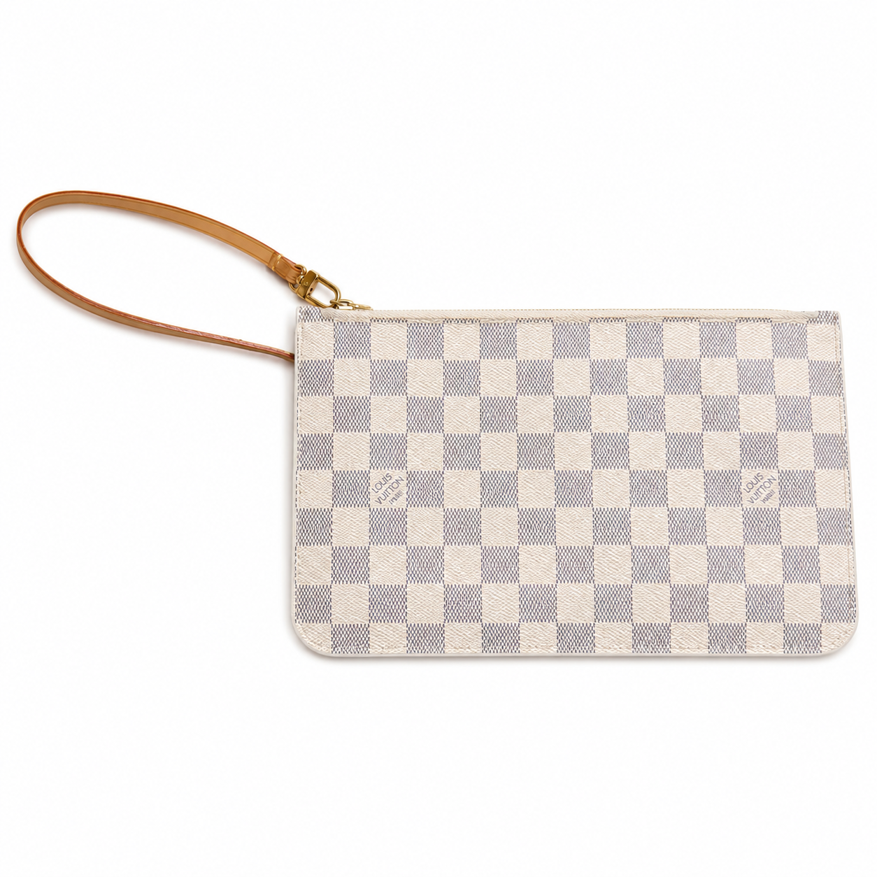 Louis Vuitton Neverfull MM Pouch in Damier Azur + COA & LV Dustbag