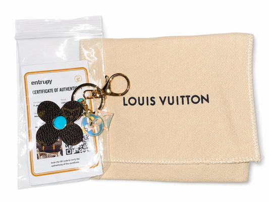 Upcycled Louis Vuitton Monogram Flower Bag Charm with COA