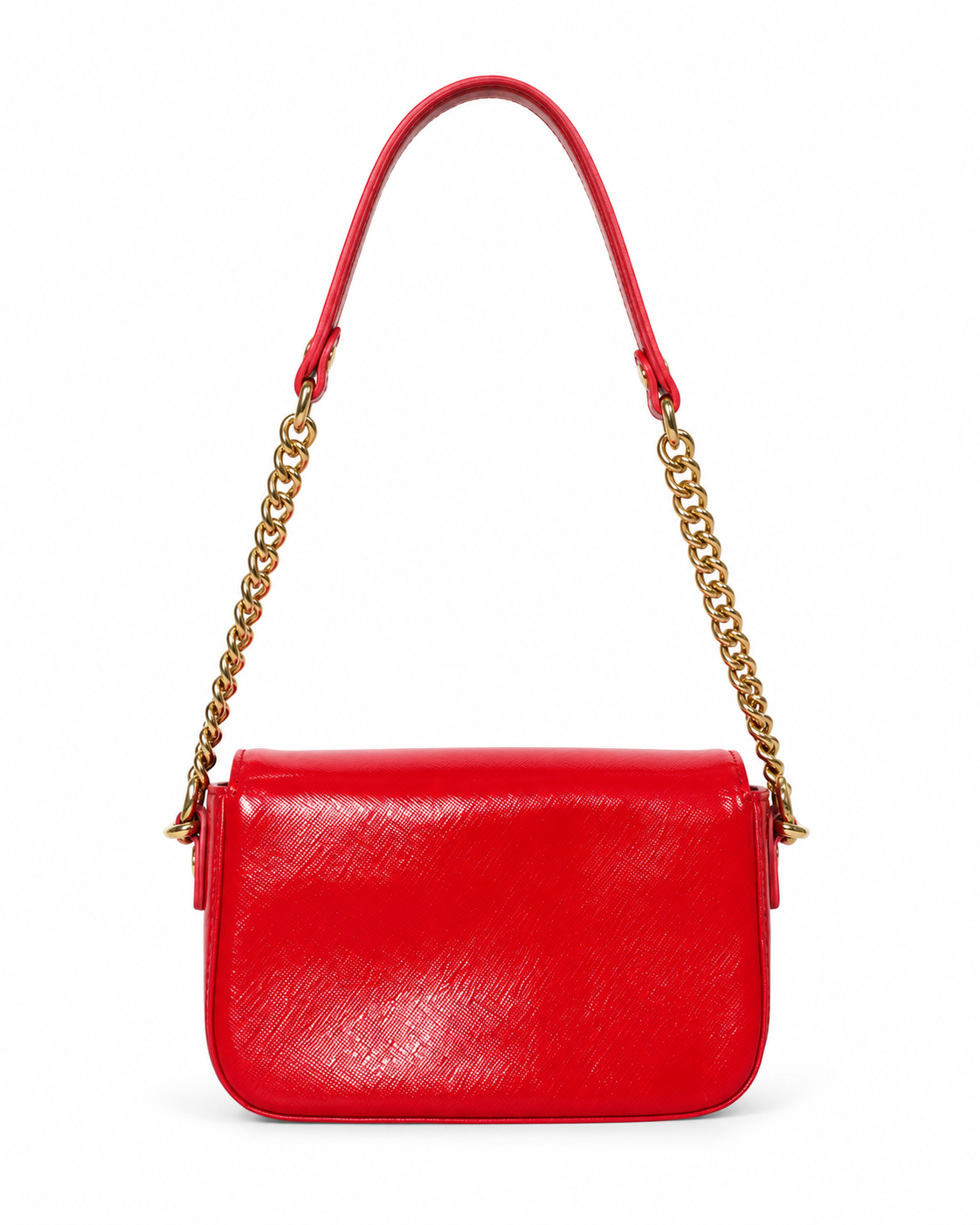 MCM Red Leather Chain Shoulder Bag