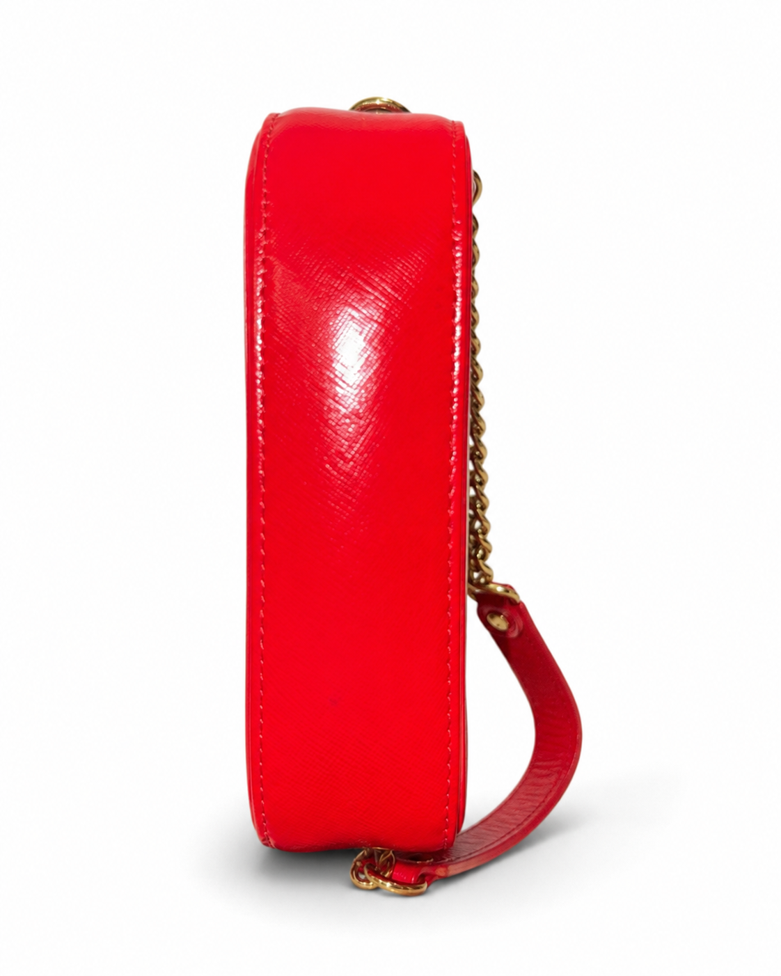 MCM Red Leather Chain Shoulder Bag