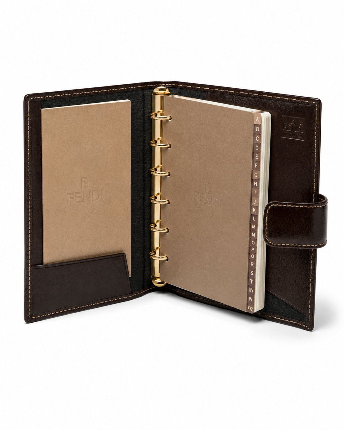 Vintage Fendi Zucca Agenda Planner with Inserts & Alphabet Dividers