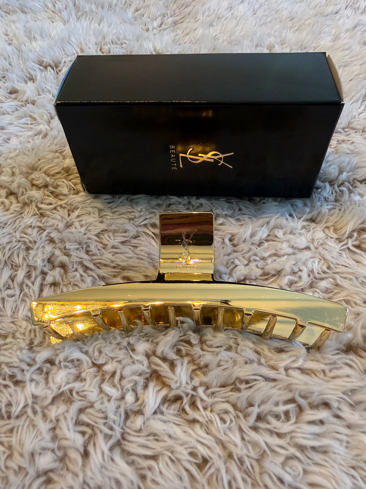 YSL Gold-Tone Hair Claw Clip GWP