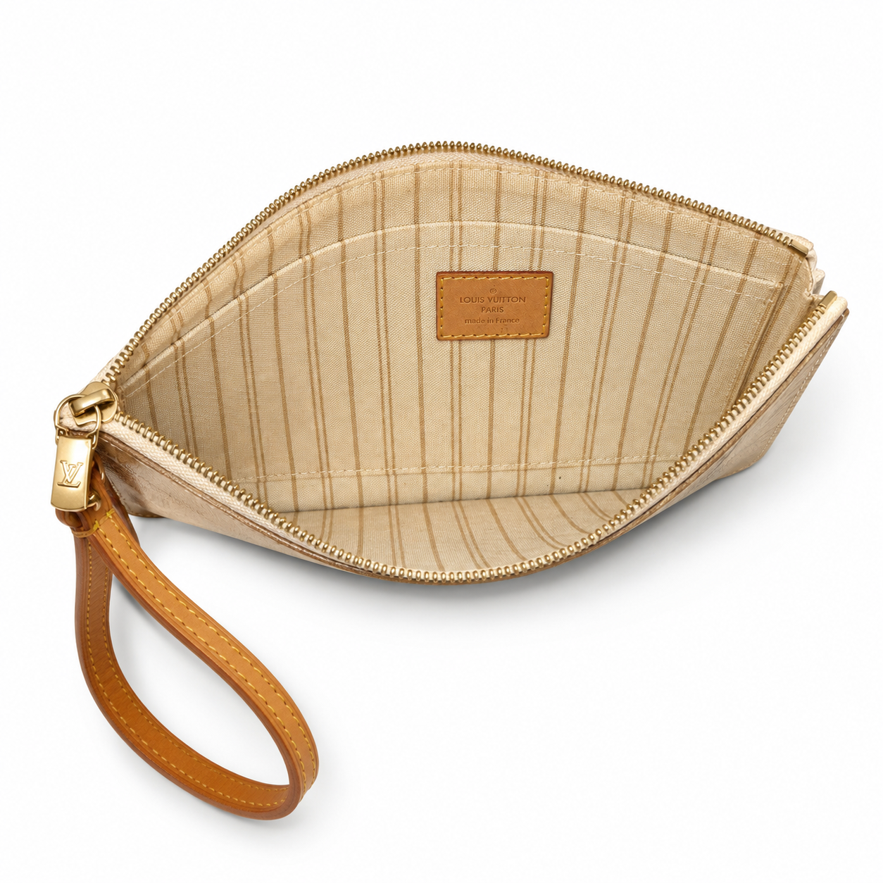 Louis Vuitton Neverfull MM Pouch in Damier Azur + COA & LV Dustbag