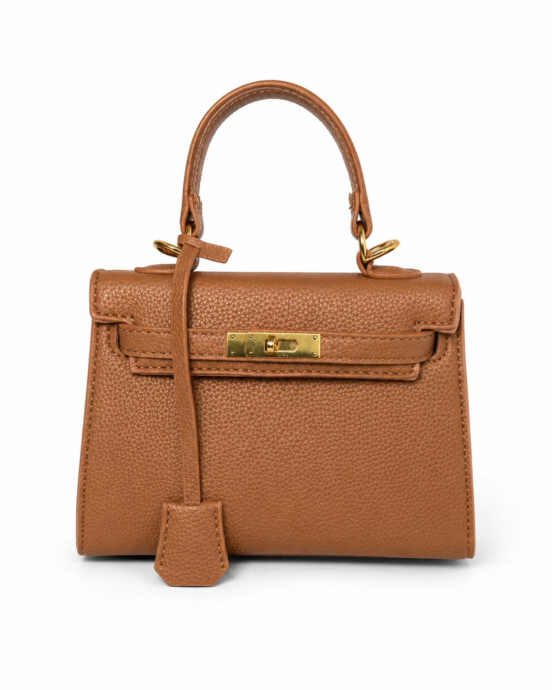 Mini Top Handle Fashion Bag Camel Premium Leather