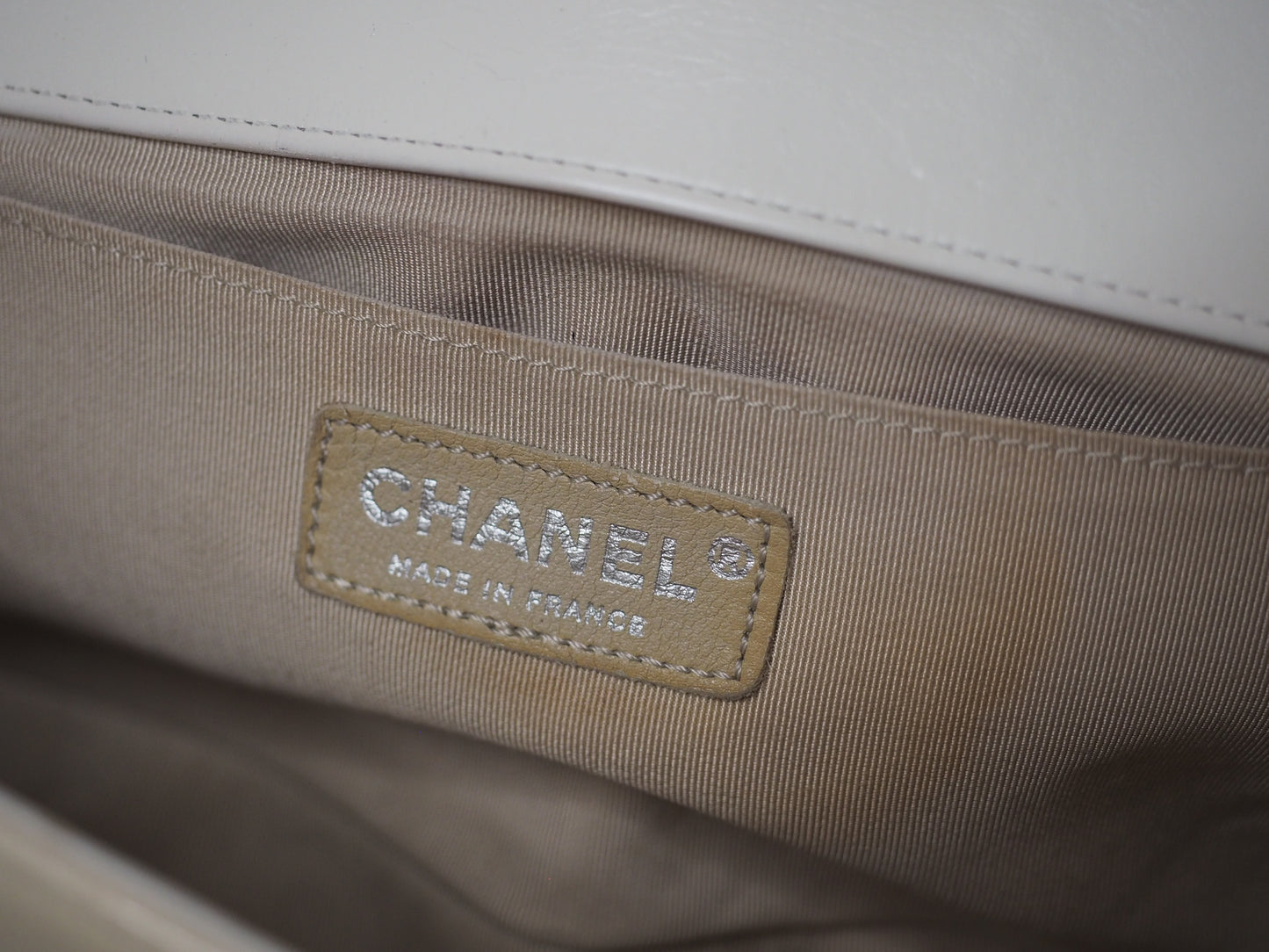 Chanel Patent Leather Boy bag- Cream