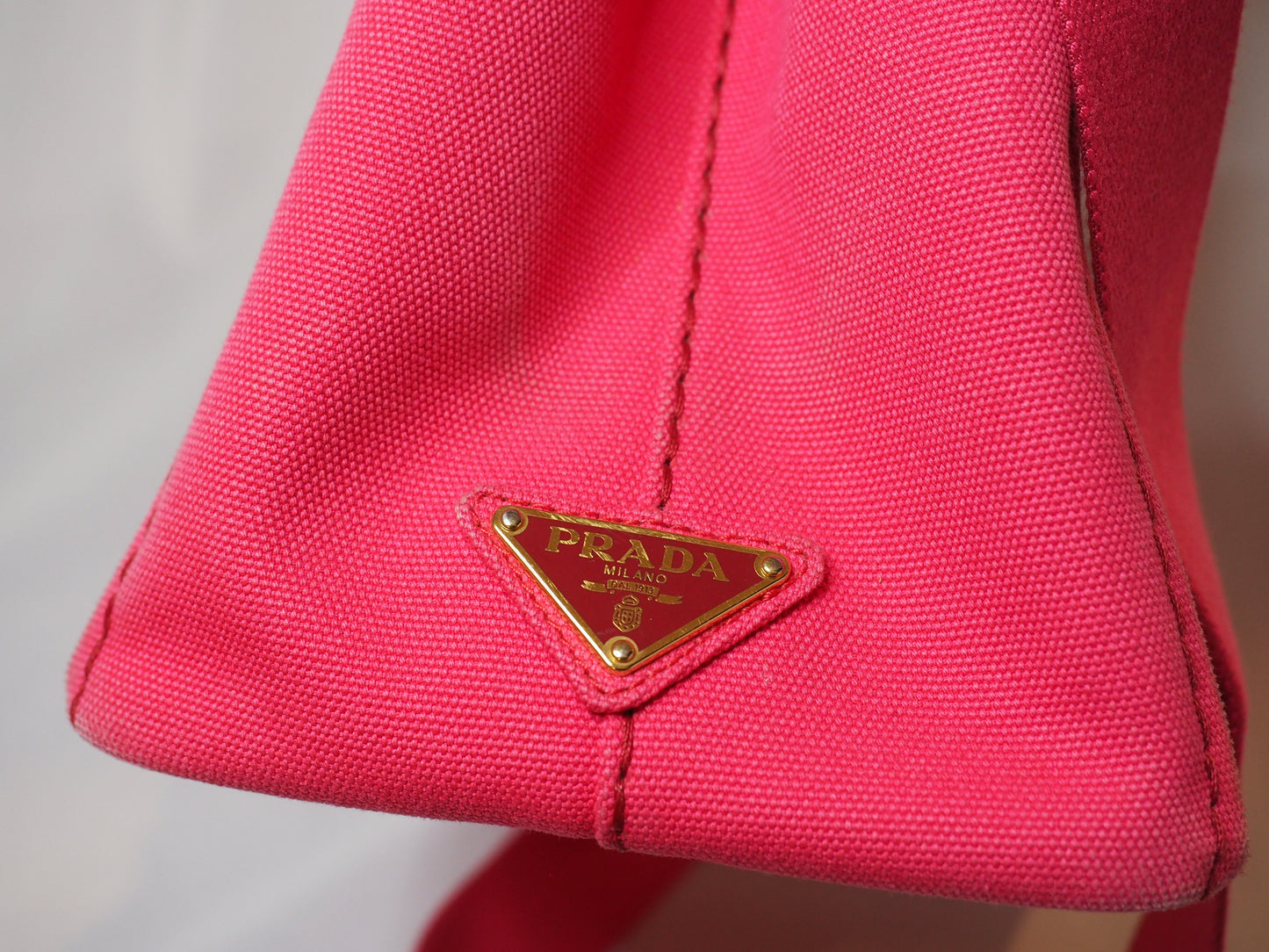 Prada Pink Canapa Tote with Shoulder Strap