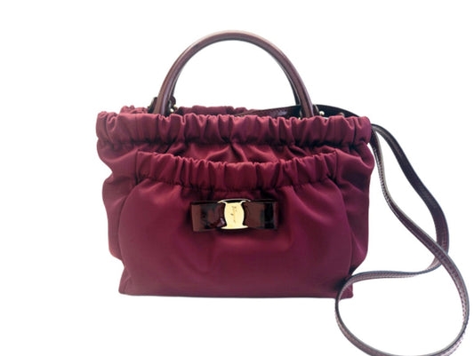 Salvatore Ferragamo Vara Bow Mini Satchel Crossbody Bag – Burgundy